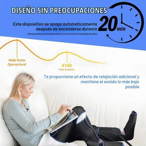 Vista 4 de FSA Masajeador de piernas de compresión de aire para circulación y alivio del dolor, botas de compresión de piernas completas con correas