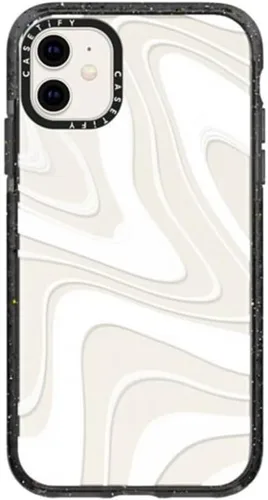 Vista 44 de Funda Impact de CASETiFY para iPhone 11 - Tiempo A Solas de Esther Kim - Negro Claro