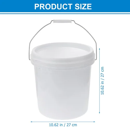 Vista 2 de Homoyoyo Cubo de agua de plástico blanco Mango portátil para uso doméstico Almacenamiento para actividades al aire libre y tareas domésticas