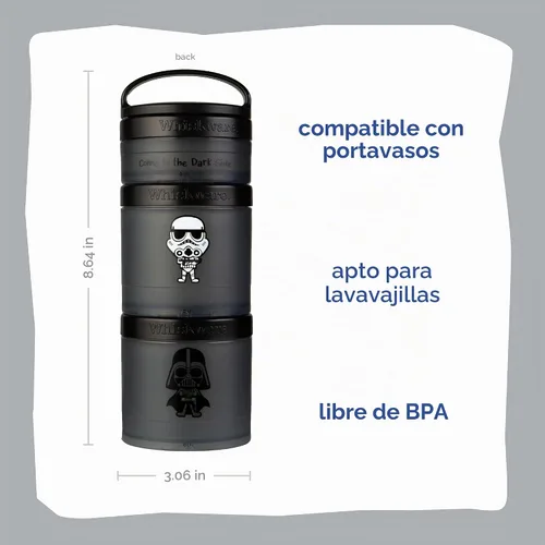 Vista 2 de Whiskware Star Wars - Paquete de aperitivos apilables, Darth Vader y Storm Trooper