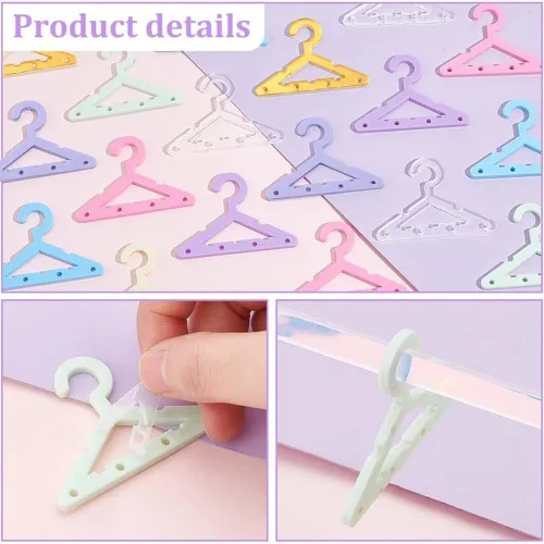 Vista 3 de PH PandaHall 42 piezas de colgador de ropa soporte para aretes collar mini percha joyería colgante organizador colgante aretes acrílico perno