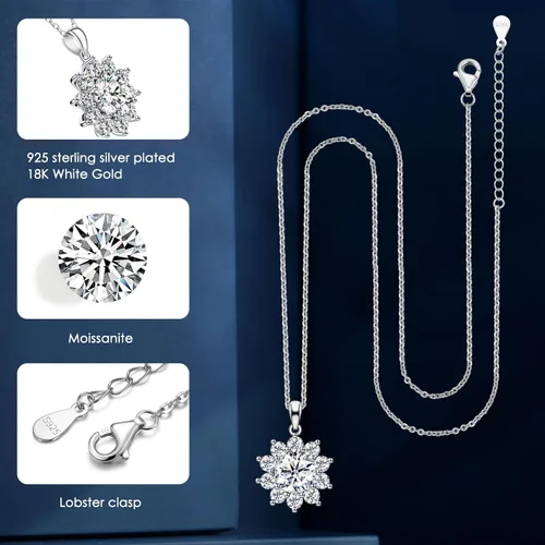 Vista 5 de CNUGGCH Diamond Pendant Necklaces for Women, Anniversary Birthday Gifts for Wife Soulmate, Jewelry Gift for Women Mom Girlfriend Girls Her