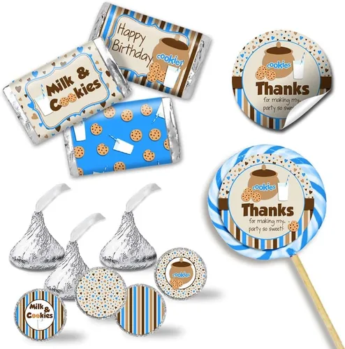 Vista 10 de Kit de calcomanías para fiesta de cumpleaños de avión Up & Away, 429 piezas. Incluye 60 2 calcomanías circulares para recuerdos y bolsas de regalos