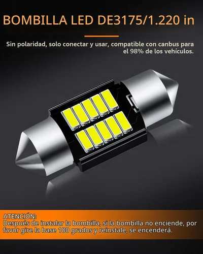 Vista 4 de Paquete de bombillas LED blancas compatibles con Honda Odyssey 2011 2012 2013 2014 2015 2016 2017 Honda Odyssey Luz de domo de mapa interior + luz