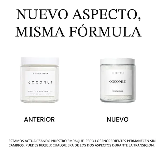 Vista 3 de HERBIVORE Coconut Milk Bath Soak Skin Softening, 8 Oz Hydrating coconut milk bath soak softens and soothes skin with a light coconut scent.