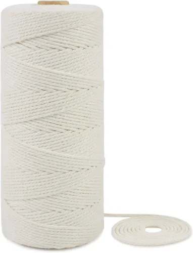 Vista 34 de Cuerda de macramé de 0.197 in x 22 yardas, cuerda gruesa de hilo de algodón natural, cuerda de colores para colgar plantas de macramé, para colgar