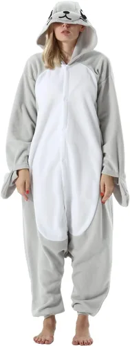 Vista 29 de SimZoo Pijama de animal para adultos, disfraz de una sola pieza para Bate
