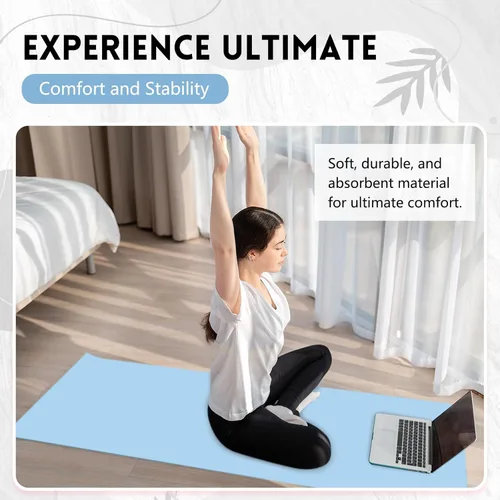Vista 6 de Breling Paquete de 4 toallas de yoga calientes de 72 x 24 pulgadas, tapete de microfibra antideslizante, absorbente de sudor, suave, tapete esencial