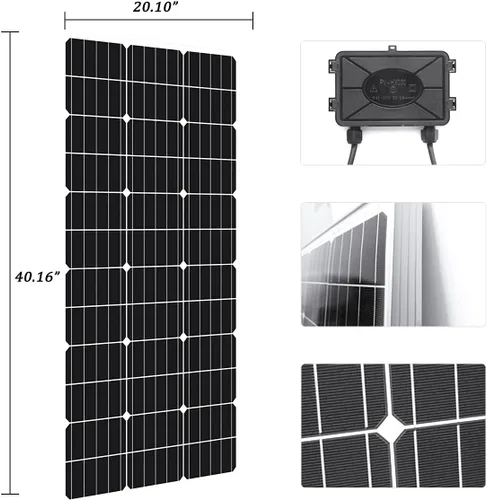 Vista 5 de Kit generador de turbina eólica de panel solar de 300 W: turbina eólica de 100 W 12 V + panel solar monocristalino de 100 W + controlador de carga +