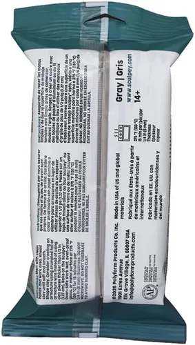 Vista 5 de Super Sculpey Medium Blend Oven-Bake Clay, Gray, 1 lb./Pack Professional Quality Oven-Bake Polymer Clay, Great for Advanced Sculptors
