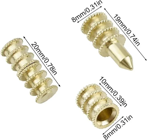 Vista 2 de ZYAMY 15 unids latón hoja hoja pasador mesa perno manga conectores mesa hoja hardware oro mesa pasadores extensión mesas accesorios hardware