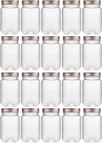 Vista 24 de Novelinks - Recipientes de plástico transparente (16 onzas) 5 Pack, Black, Plastic Containers with Lids, Decorative Jars, Storage Jars, Candy