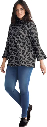 Vista 5 de Ellos Camiseta Jacquard con cuello alto falso para mujer