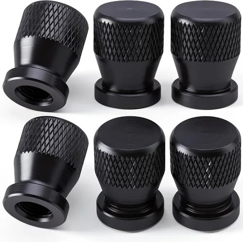 Vista 29 de 4 piezas de tapas de vástago de válvula de neumático de automóvil, tapas de válvula de aire de neumático a prueba de fugas de aleación de aluminio