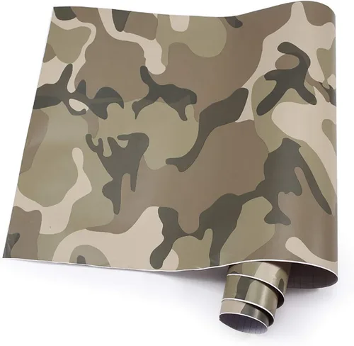 Vista 11 de Queenbox Rollo de vinilo autoadhesivo con estampado de camuflaje de PVC, 19.7 x 39.4 in, color blanco y negro