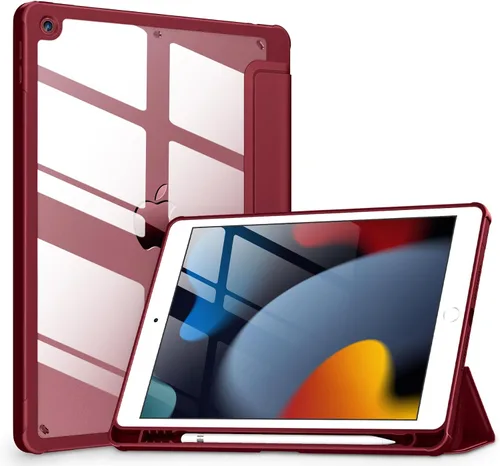Vista 24 de VIKESI - Funda para iPad de 9ª / 8ª / 7ª generación de 10.2 pulgadas (lanzada en 2021/2020/2019), parte trasera transparente, cubierta de marco