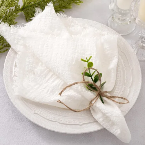 Vista 13 de Socomi Juego de 6 servilletas de lino de color beige, para Pascua, primavera, lavables, de algodón, con flecos, de 17 x 17 pulgadas, para bodas