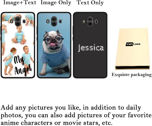Vista 2 de Funda de teléfono personalizada para Huawei Mate 10, funda protectora de TPU suave contra arañazos, color negro