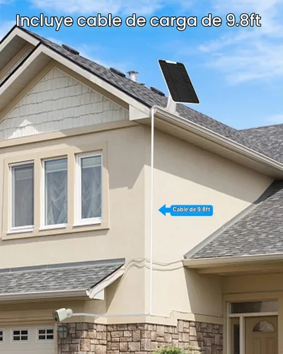 Vista 6 de Cargador de panel solar de 6 W compatible con cámara de seguridad Arlo Ultra/Ultra 2/Pro 3/Pro 4/Pro 3 Floodlight, paneles solares de carga IP65