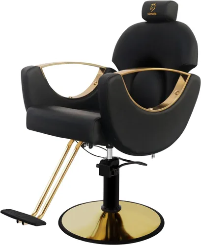 Vista 13 de Silla de peluquero reclinable silla de peluquería hidráulica sillas de peluquería giratoria de 360 grados silla de peinado silla de corte de salón