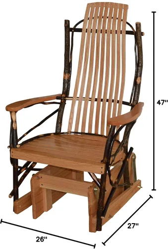 Vista 3 de Mecedora mecedora grande de roble teñido natural y nogal Amish Natural Finish