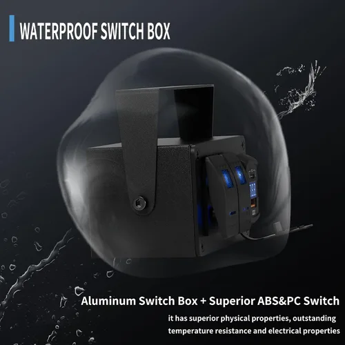 Vista 5 de Joinfworld Caja de Interruptor Basculante de 2 Posiciones Impermeable 12V Panel de Interruptor de Barra de Luz LED SPST ON/OFF con Doble Toma USB PD