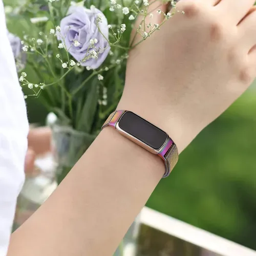 Vista 6 de Amzpas Correa de metal compatible con bandas Fitbit Luxe para mujeres y hombres, correa de repuesto de malla de acero inoxidable para Fitbit