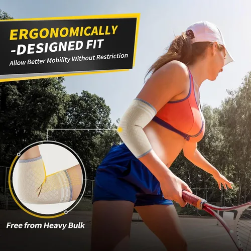 Vista 5 de CAMBIVO - Juego de 2 coderas de compresión, codo de tenis y golfista Breathable 3D Knit, Moisture-Wicking, No Straps or Velcro, Epicondylitis