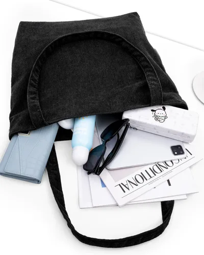 Vista 5 de Bolso de pana Iioscre para mujeres, bolsos hobo con cierre de cremallera, bolsos de hombro casuales de gran capacidad con bolsillos interiores