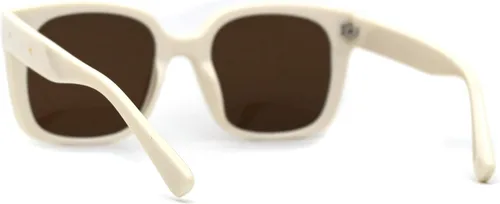 Vista 4 de Gafas de sol grandes rectangulares retro de plástico con borde de cuerno para mujer