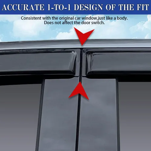 Vista 4 de Protectores de lluvia para Mazda 3 Hatchback 2010-2013, deflectores de ventana lateral con cinta adhesiva para Mazda 3 Hatchback, viseras de ventana