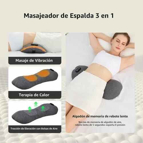 Vista 9 de Masajeador de espalda triple fusión 3 en 1 con calor Gris