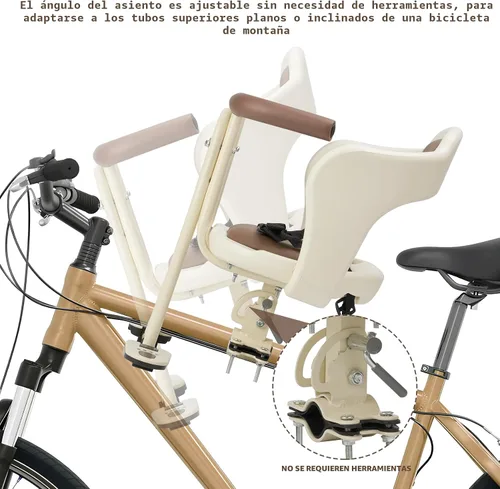 Vista 3 de Kid's Bike seat Front Child Carrier Bike Chair for Bicycle Kids seat for Children 2~4 Years,Weight 55 lbs blanco roto montado en el frente