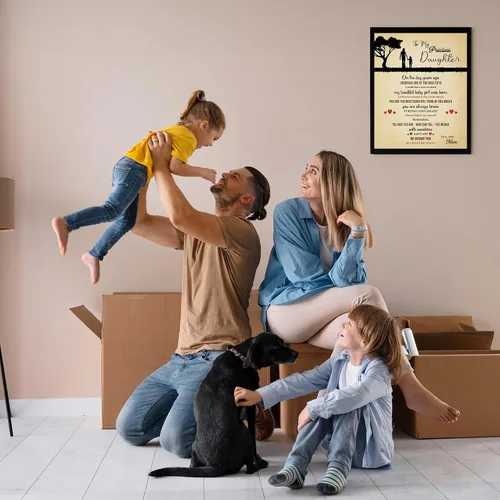 Vista 4 de Mom's Love to Daughter - Arte de pared inspirador para la familia, silueta de mamá e hija, decoración de pared ideal para decoración de habitaciones