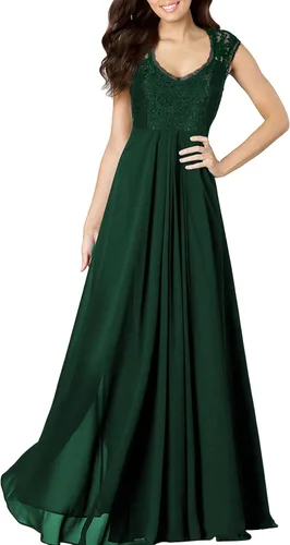 Vista 3 de Miusol - Vestido de mujer casual con cuello en V, sin mangas, estilo vintage, para boda, maxi vestido.