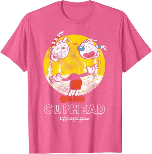 Vista 25 de Cuphead Camiseta con Mugman Head Malabarismo Negro