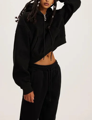 Vista 2 de Flygo Conjunto deportivo de 2 piezas de forro polar para mujer, sudadera corta, pantalones deportivos