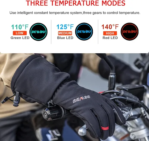 Vista 3 de DEWBU Heated Gloves with Battery Pack, Rechargeable Electric Gloves for Women and Men, Waterproof Heated Work Gloves