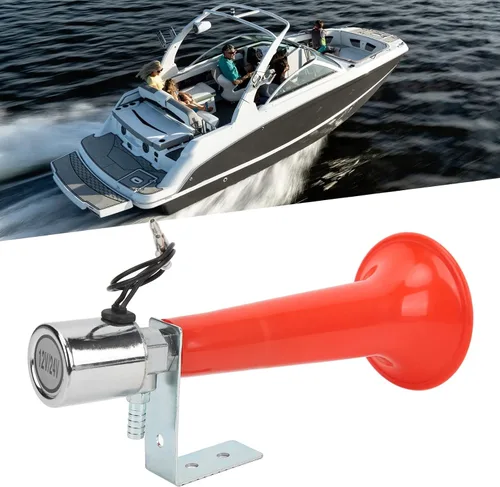 Vista 3 de Hupe Pfeife, bocina de aire turca de 12 V, silbato turco, bocina universal Moto Wolf de 24 V/12 V, silbato turco, rojo de 180 db, para automóviles