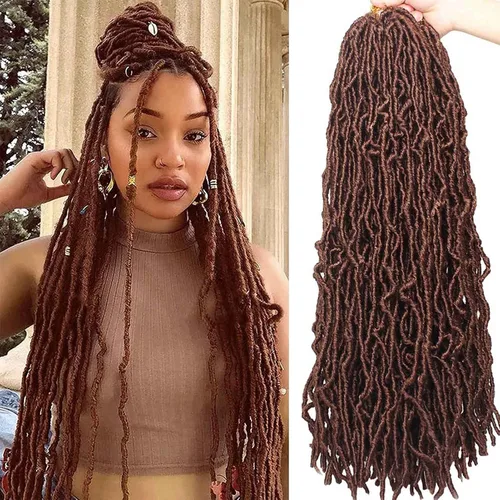 Vista 11 de Extensiones de cabello sintético de ganchillo de 18 pulgadas, 6 paquetes de rastas suaves preenrolladas, extensiones de cabello sintético