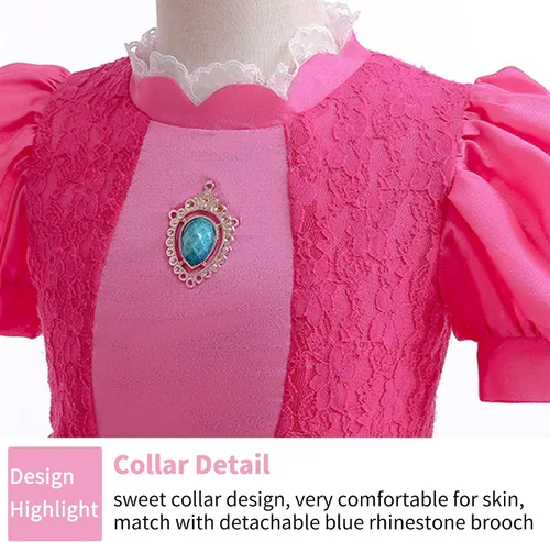 Vista 5 de TYHTYM Deluxe Princess Costumes Little Girls Dress Kids Fancy Gown Cosplay Halloween Party 2-11T