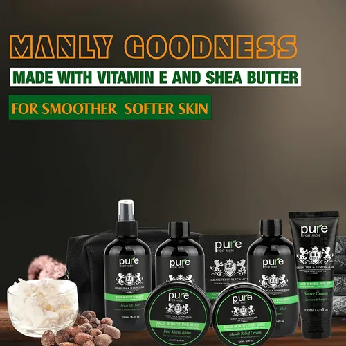 Vista 2 de Cesta de regalo de spa para hombres, juego de regalo de baño y cuerpo. Cesta de spa para hombre para regalos de vacaciones para él (XL)