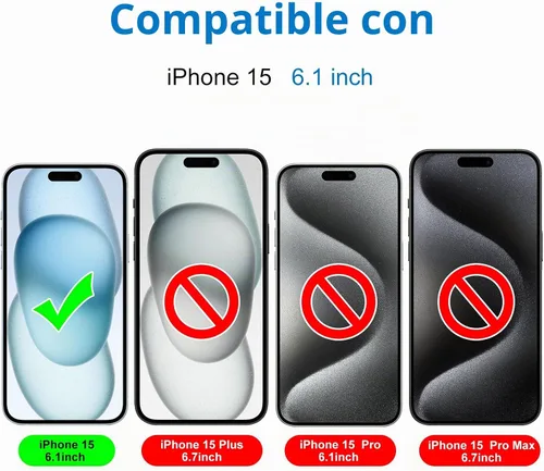Vista 2 de Mothca Paquete de 2 protectores de pantalla de vidrio mate para iPhone 15 [6.1 pulgadas] + 2 protectores de lente de cámara, antirreflejos