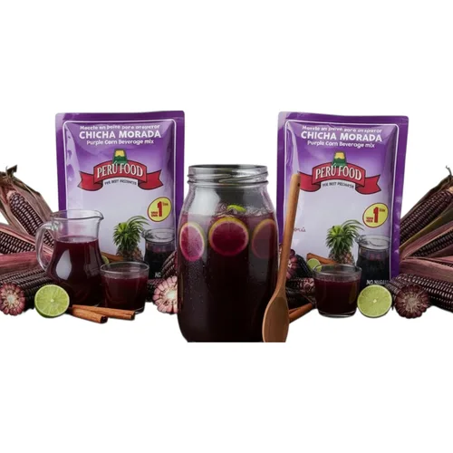 Vista 4 de Peru Food Chicha Morada - Mezcla de bebidas de maíz morado de 4.2 onzas, paquete de 2