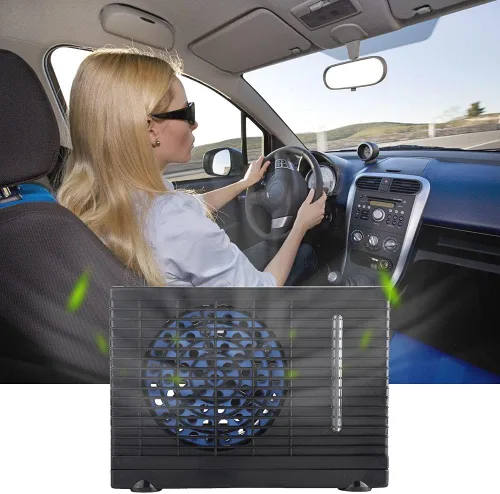 Vista 4 de Enfriador de aire portátil de 12 V, mini enfriador de aire móvil, ventilador de refrigeración por agua evaporativo para automóvil, camión, caravana