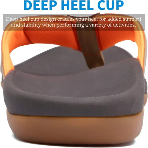 Vista 4 de Sandalias ortopédicas para hombre con soporte de arco para fascitis plantar, pies planos, para interiores y exteriores, sandalias de playa