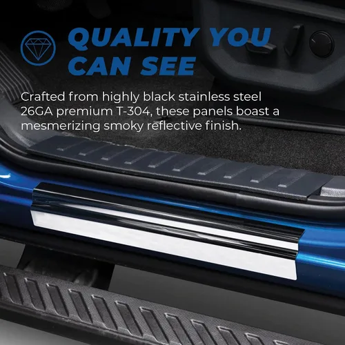 Vista 7 de Putco Kit de placas de umbral de puerta de acero inoxidable con logotipo Super Duty - Compatible con Ford F250/F350/F450/F550 Crew Cab 2023-2025