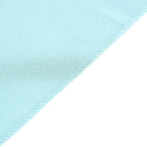 Vista 3 de Efavormart - Camino de mesa de poliéster de alta calidad azul claro para bodas, fiestas de cumpleaños, banquetes, decoración, ajuste rectangular