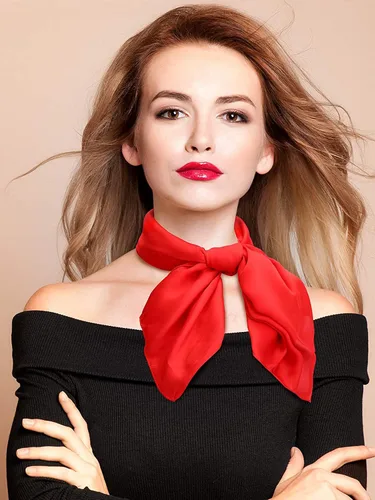 Vista 2 de SATINIOR Bufanda de cuello de gasa de seda para mujer, bufanda cuadrada de satén, bufanda para el cuello, bufandas para el cuello para mujer