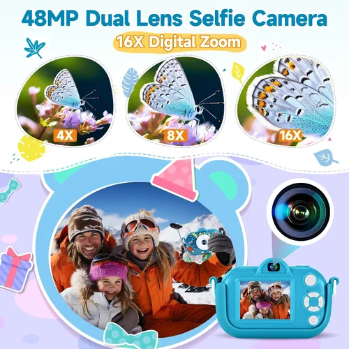 Vista 7 de Cámara digital para niños pequeños de YEEHAO, juguetes para niños de 3 a 9 años, cámara de video para niños pequeños de 1080P, regalos de Navidad